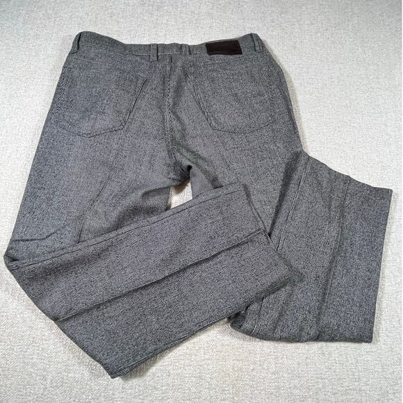 Hitltl Men’s 36/38 Gray Mini Check 100% Wool Flat Front Tailored Dress Pants - Picture 2 of 9